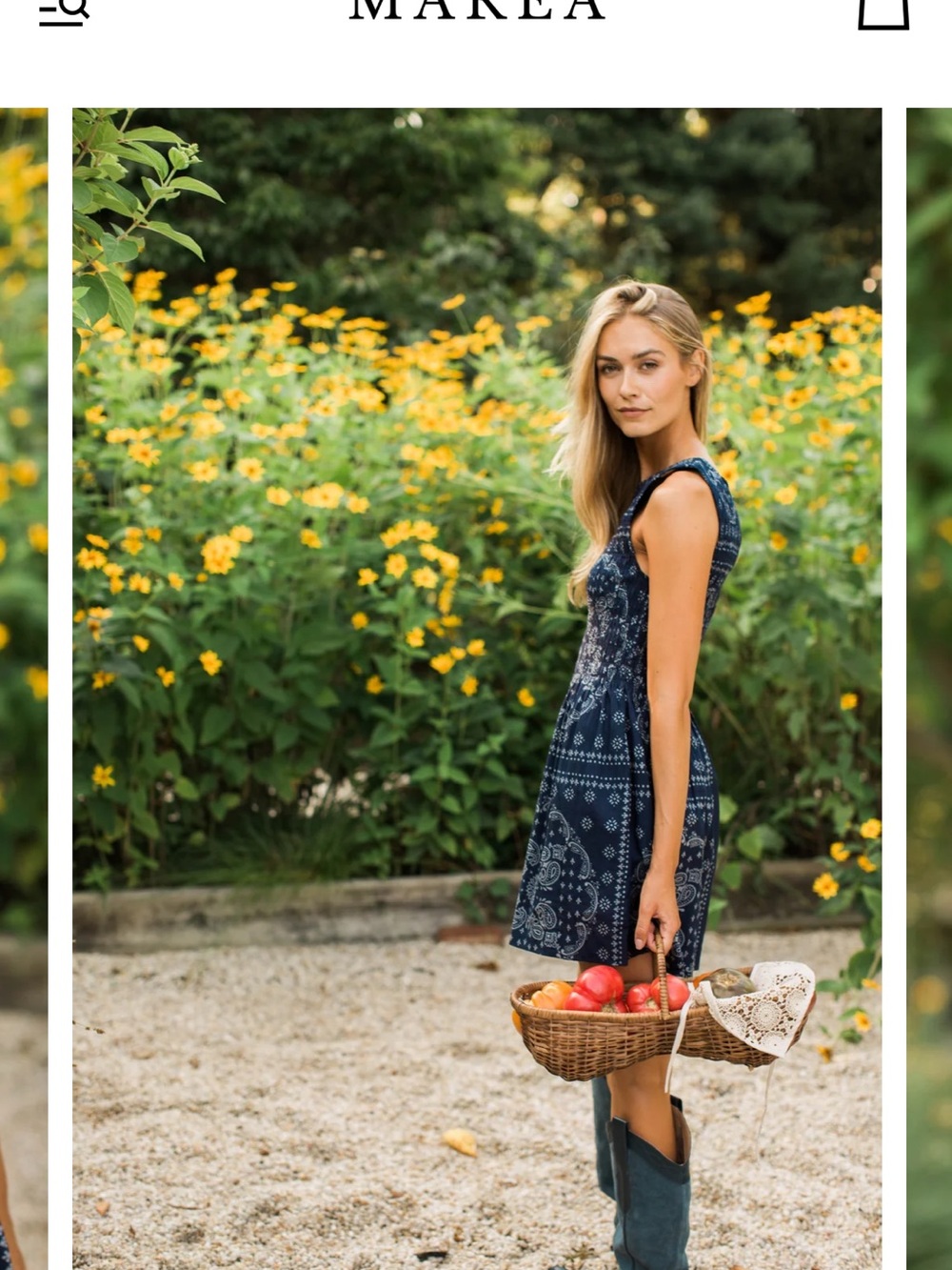 Marea -SARA SMOCKED SHORTIE DRESS - NAVY BANDANA